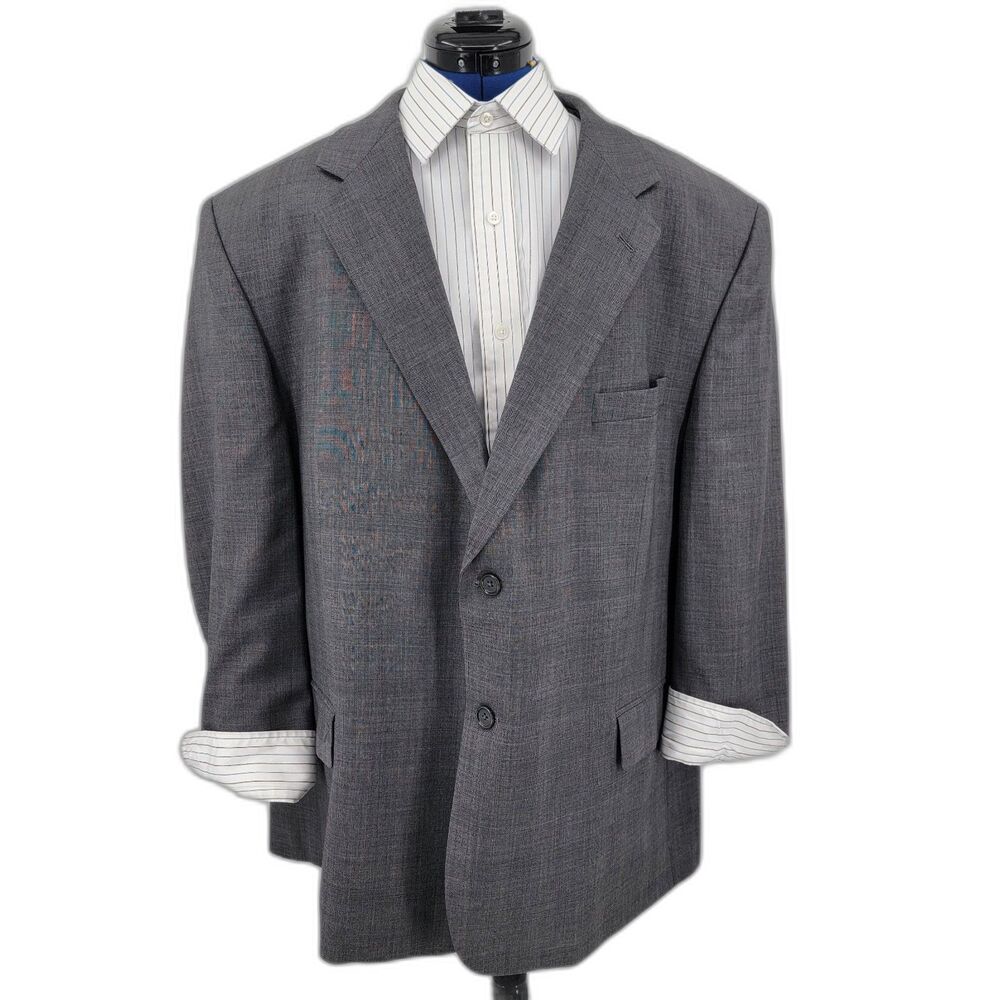 Joseph & Feiss Mens Grey 100% Wool 2 Button Single Vent Sports Blazer Jacket 48S